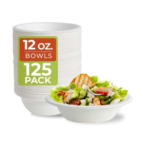 Bagasse Bowls 12 oz - 125 pack